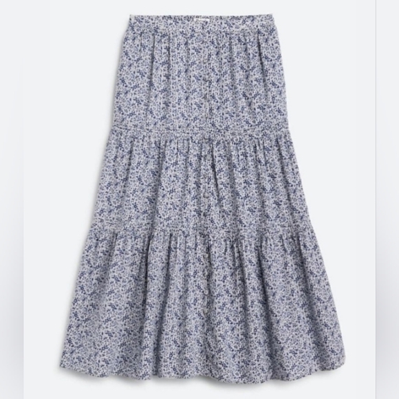 MADEWELL Button-Front Tiered Maxi Skirt In Florentine Floral Ditsy - Picture 4 of 16